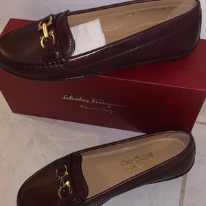 Salvatore Ferragamo Burgundy Richie Loafers